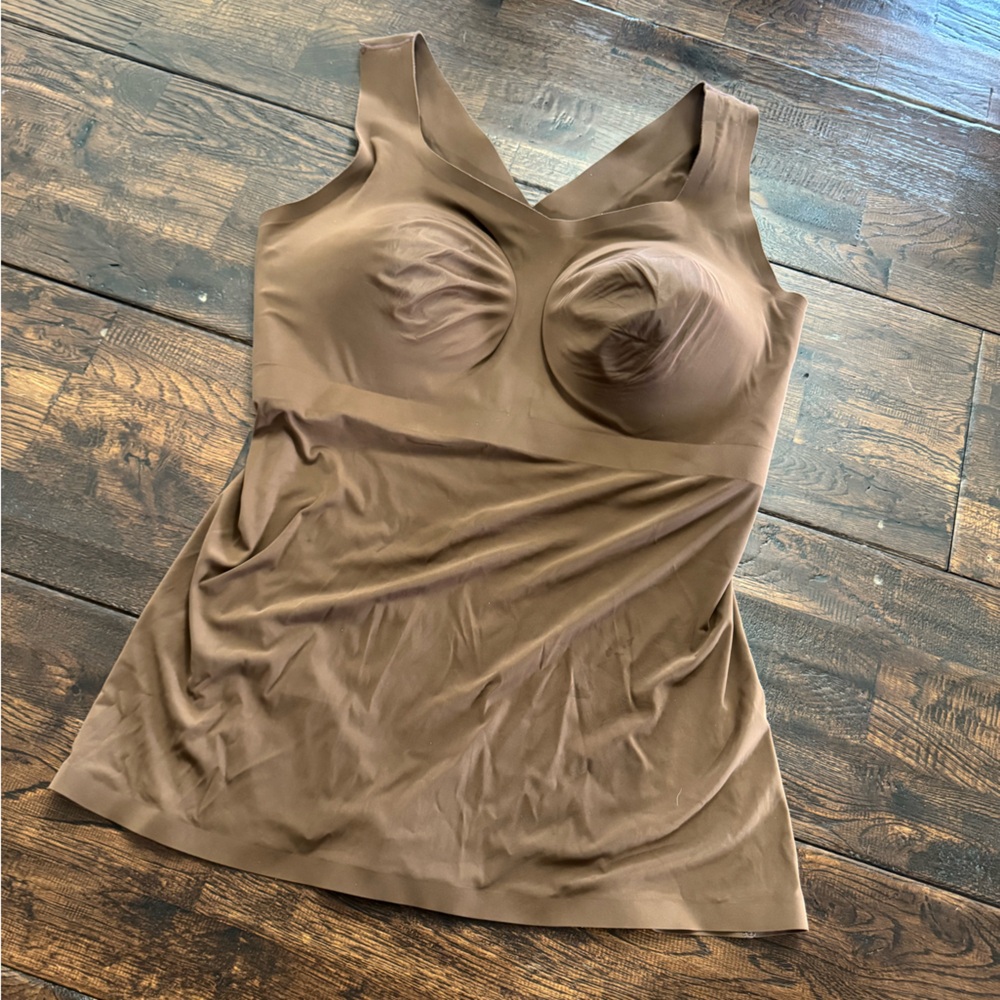 Evelyn & Bobbie Seamless Shaping Tank with Built-In Cups - Brown